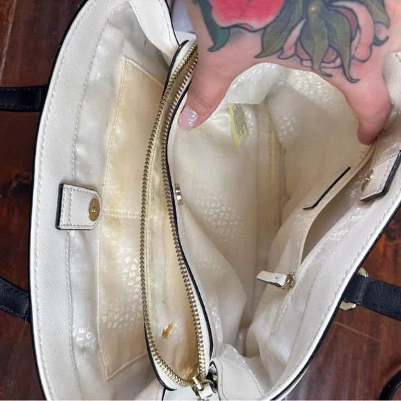 Kate Spade Black and White Medium Crossbody Bag, Neutral Crossbody Purse - Picture 5 of 7